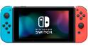 Nintendo Switch Basenhet med blå/röd Joycons (Repig skärm)